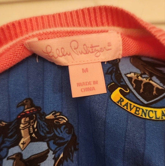 Lilly Pulitzer Medium Pink Cotton Knit 3/4 Sleeve Cardigan - Picture 6 of 9